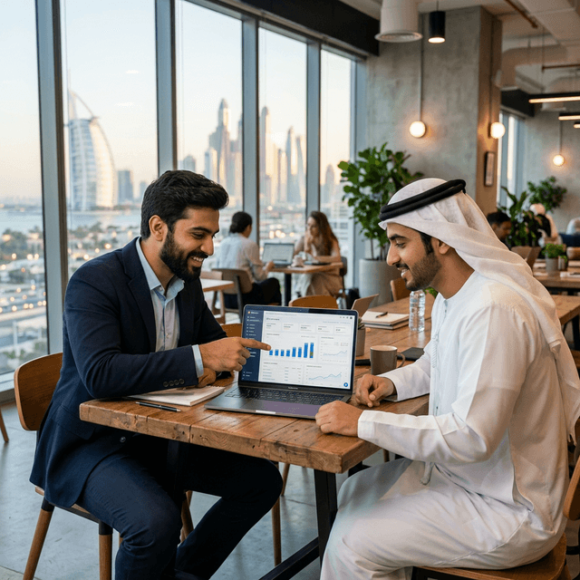 SEO strategy meeting in Dubai office